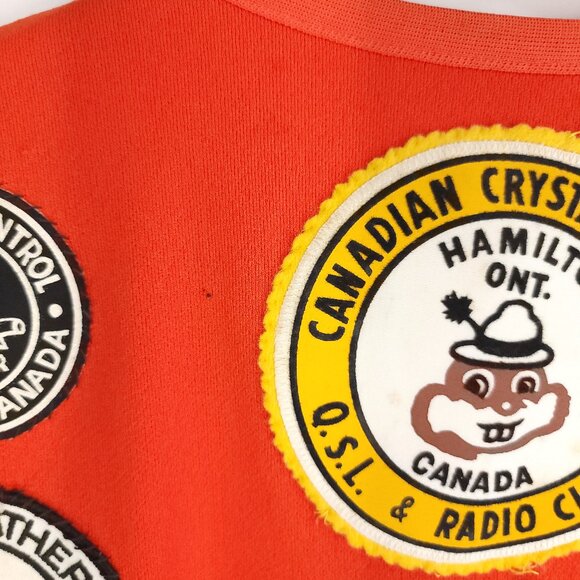 Vtg Dutchmaid Vest Size 44 Orange C B Radio Dog Swap Club Patches Distressed - Picture 12 of 14
